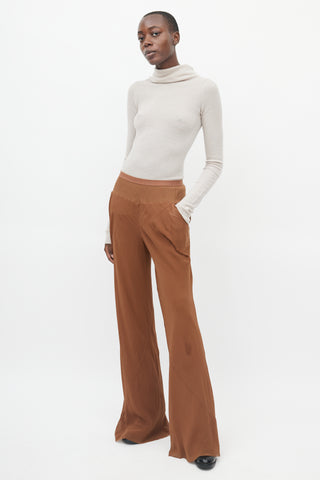 Rick Owens SS 2016 Brown Silk Lounge Pants