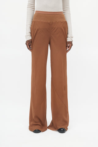 Rick Owens SS 2016 Brown Silk Lounge Pants