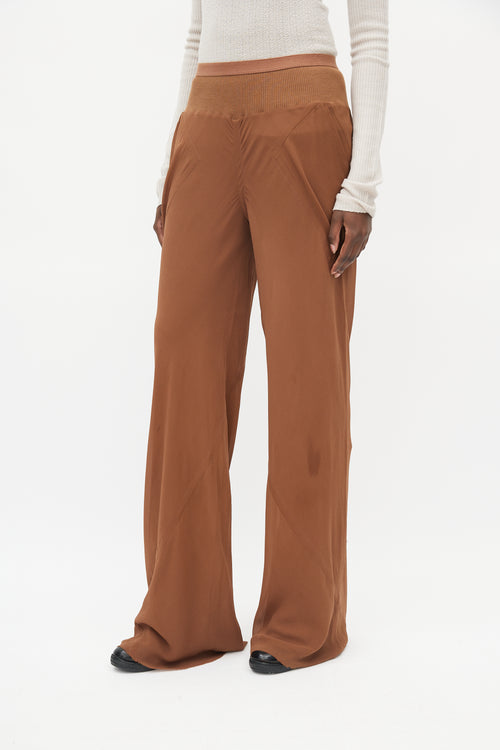 Rick Owens SS 2016 Brown Silk Lounge Pants