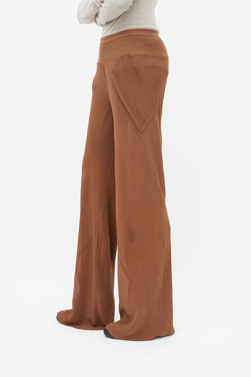 Rick Owens SS 2016 Brown Silk Lounge Pants