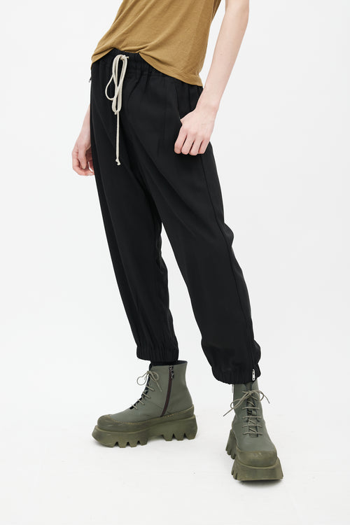 Rick Owens SS 2022 Fogachine Black Drawstring Pant