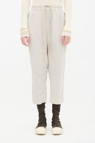 Rick Owens SS 2019 Beige Silk Drop Seat Pant