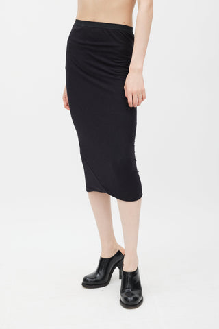 Rick Owens Lilies Black Knit Straight Skirt