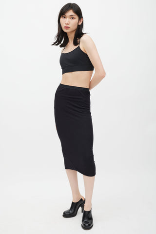 Rick Owens Lilies Black Knit Straight Skirt