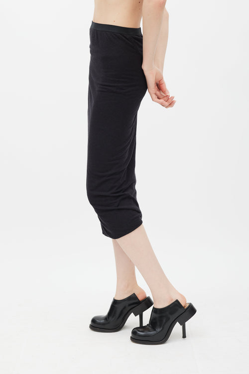 Rick Owens Lilies Black Knit Straight Skirt