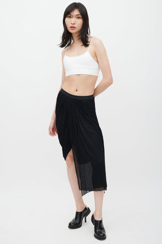 Rick Owens SS 2012 Naska Black Pleated Overlay Skirt