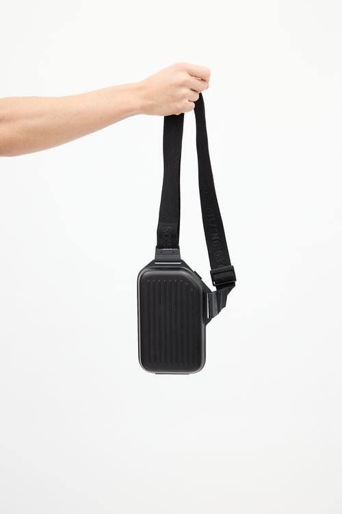 Rimowa Black Aluminum Sling Clutch Bag