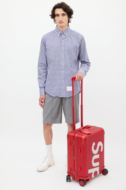 Rimowa x Supreme 45L Red 
White Logo Hard Case Topas  Luggage