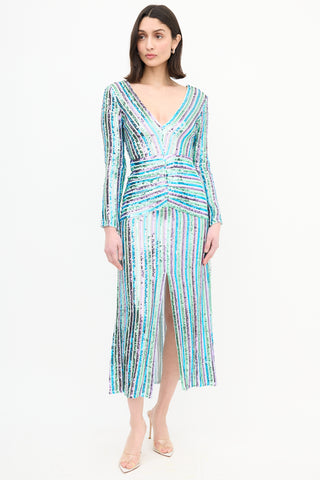 Rixo Emmy Sequin Stripe Dress