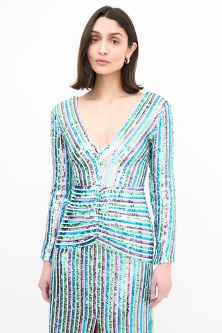 Rixo Emmy Sequin Stripe Dress