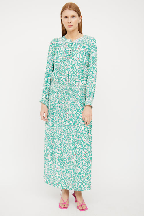 Green Flower Maxi Dress Rixo