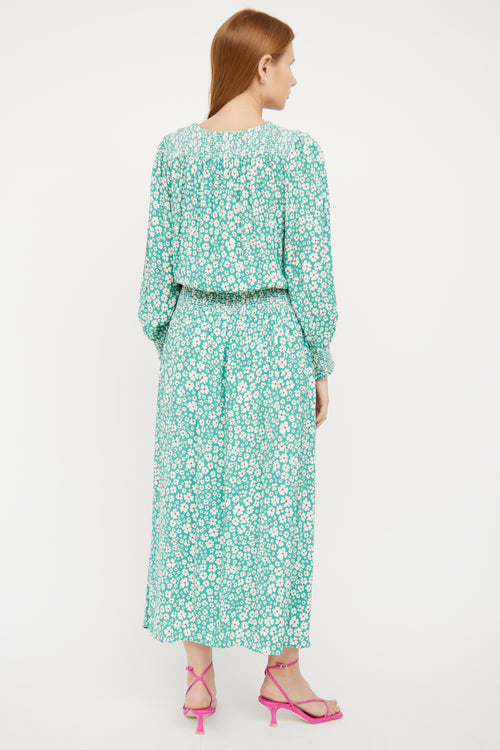 Green Flower Maxi Dress Rixo