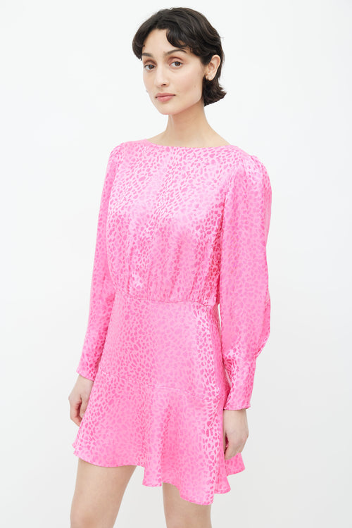 Rixo Pink Silk Clarisse Dress