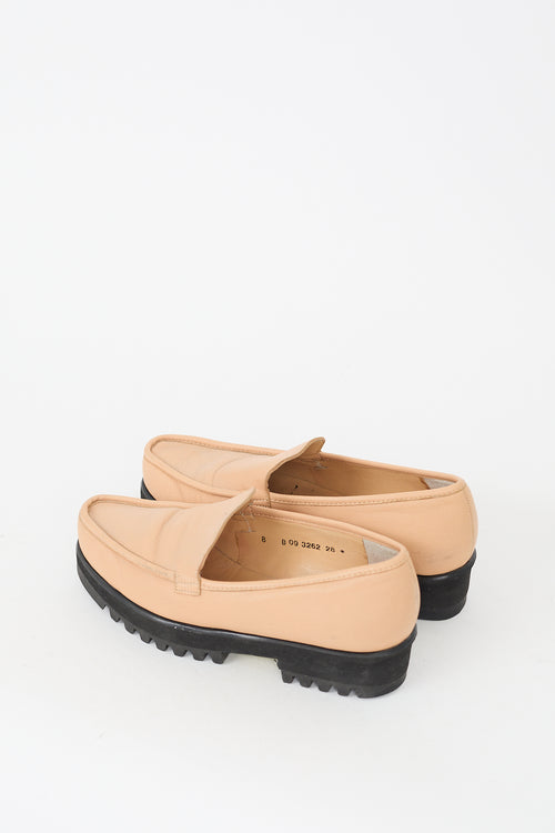 Clergerie Beige Leather Platform Loafer