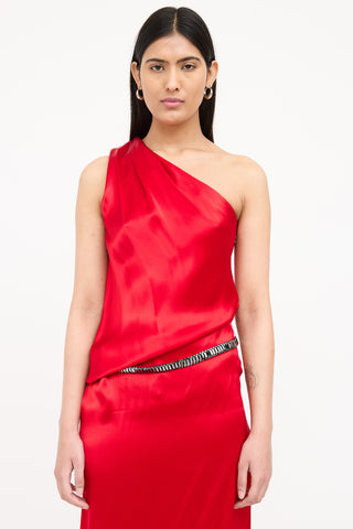 Roberto Cavalli One Shoulder Sleeveless Dress