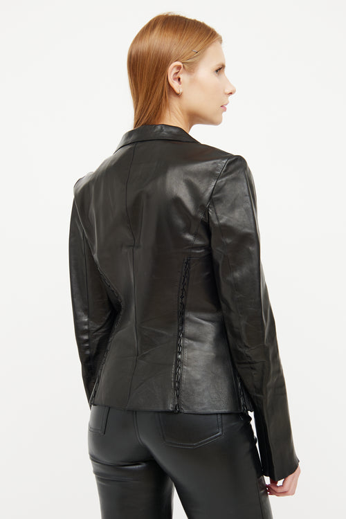 Roberto Cavalli Black Leather Jacket