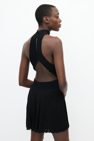 Roberto Cavalli Black Halter Cut Out Back Dress