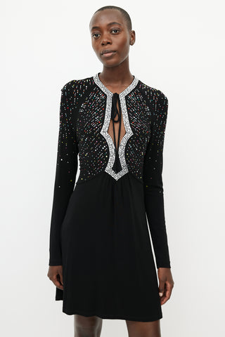 Roberto Cavalli Black 
Multicolour Jewel Dress