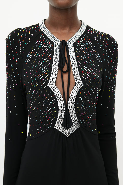 Roberto Cavalli Black 
Multicolour Jewel Dress