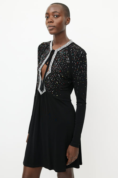 Roberto Cavalli Black 
Multicolour Jewel Dress