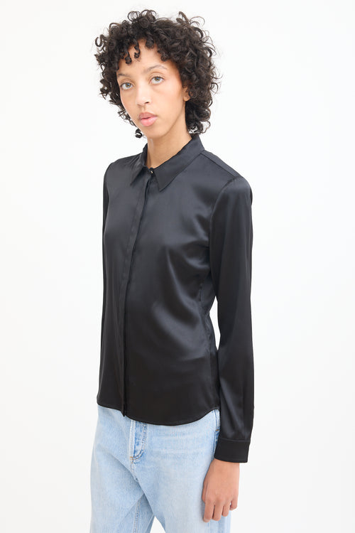 Roberto Cavalli Black Silk Shirt