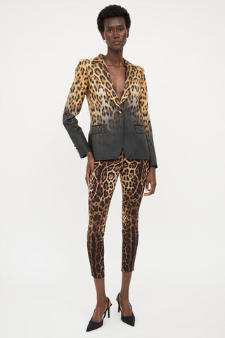 Roberto Cavalli Silk Print Ombre Blazer