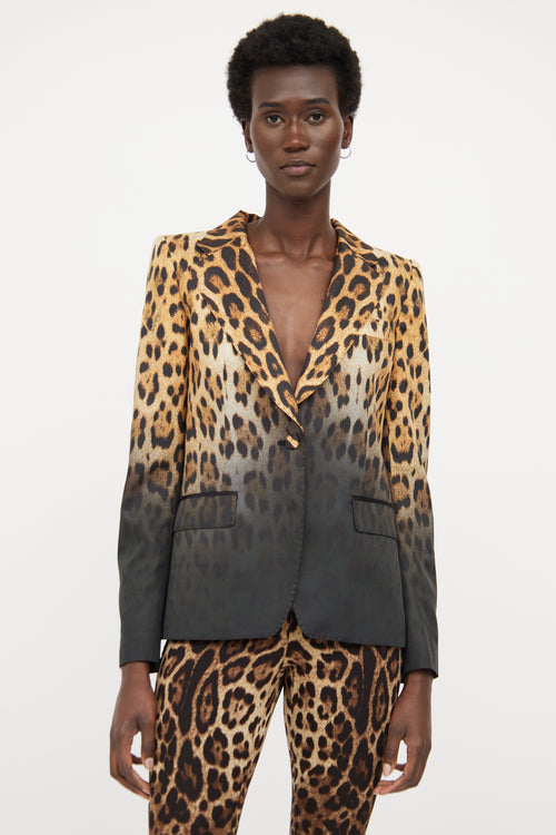 Roberto Cavalli Silk Print Ombre Blazer