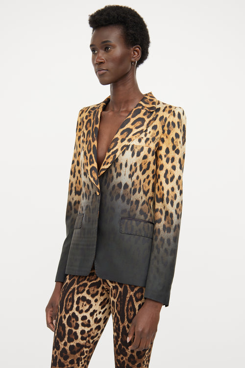 Roberto Cavalli Silk Print Ombre Blazer