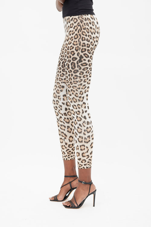 Roberto Cavalli Brown 
White Printed Legging