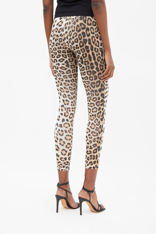 Roberto Cavalli Brown 
White Printed Legging