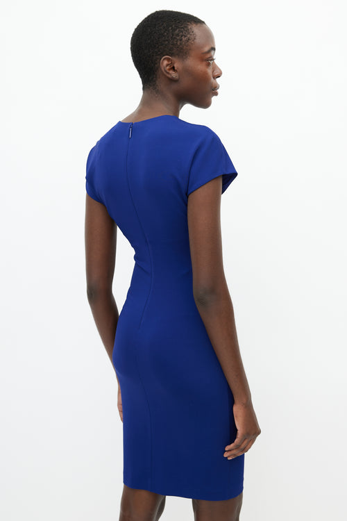 Roberto Cavalli Electric Blue Brooch Shift Dress