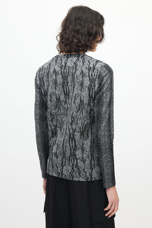 Roberto Cavalli Grey 
Black Knit Top