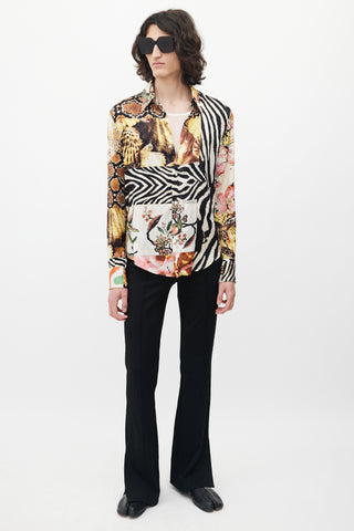 Roberto Cavalli White 
Multicolour Print Shirt