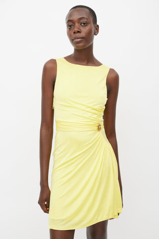 Roberto Cavalli Yellow Ruched Dress