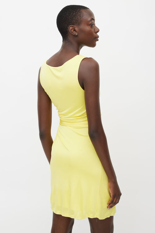 Roberto Cavalli Yellow Ruched Dress