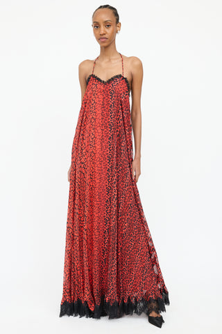 Rocco Sand Patterned Lace Maxi Dress