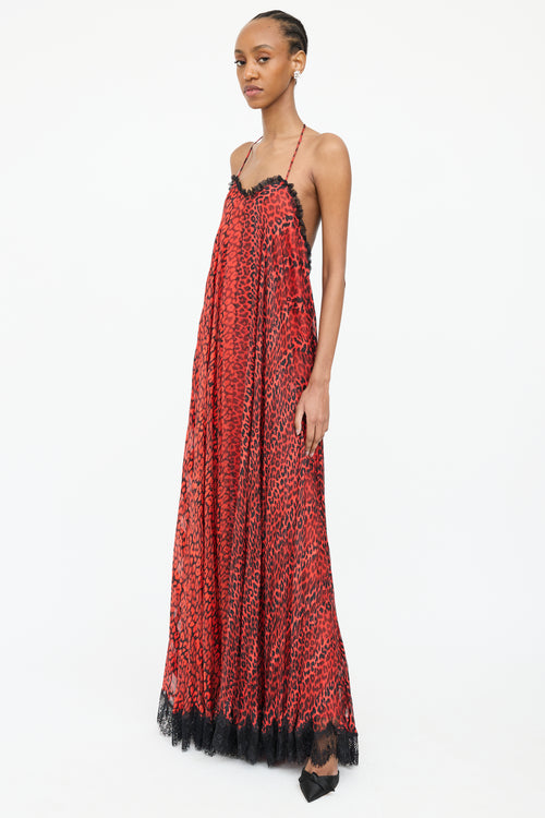 Rocco Sand Patterned Lace Maxi Dress