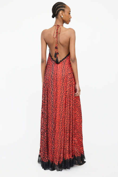 Rocco Sand Patterned Lace Maxi Dress