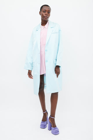 Rochas Light Blue Satin Coat