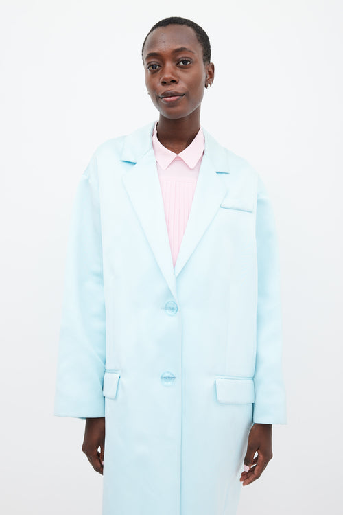 Rochas Light Blue Satin Coat