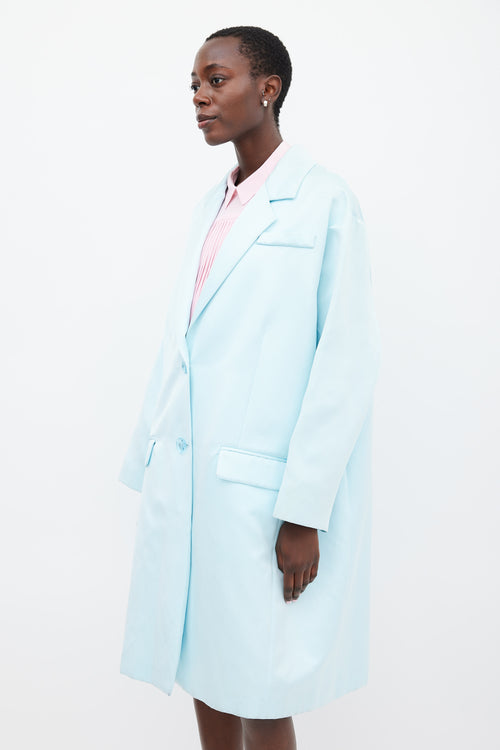 Rochas Light Blue Satin Coat