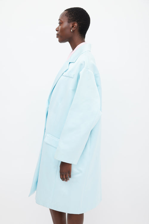 Rochas Light Blue Satin Coat