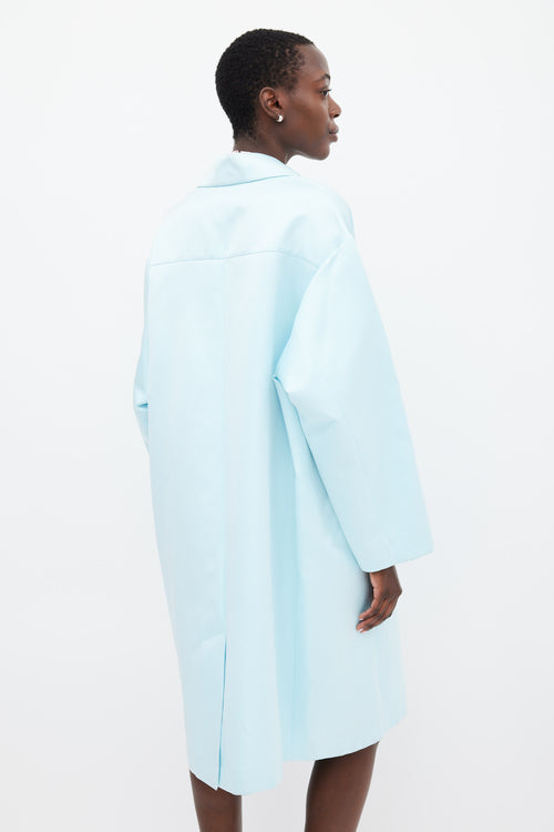 Rochas Light Blue Satin Coat