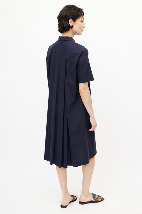 Rochas Navy Shortsleeve Shirt Dress