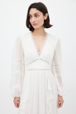 Rococo Sand White Ruffled Mia Maxi Dress