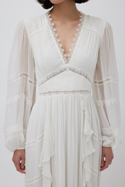 Rococo Sand White Ruffled Mia Maxi Dress