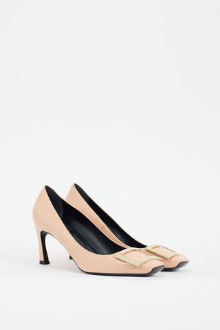 Roger Vivier Beige Patent Leather Belle Vivier Trompette Heel