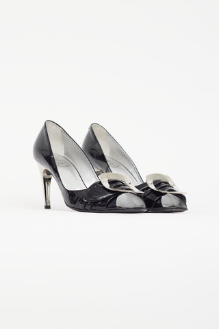 Roger Vivier Black 
Silver D
Orsay Peep Toe Heel