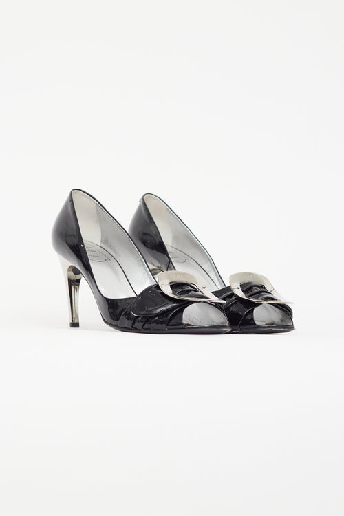 Roger Vivier Black 
Silver D
Orsay Peep Toe Heel