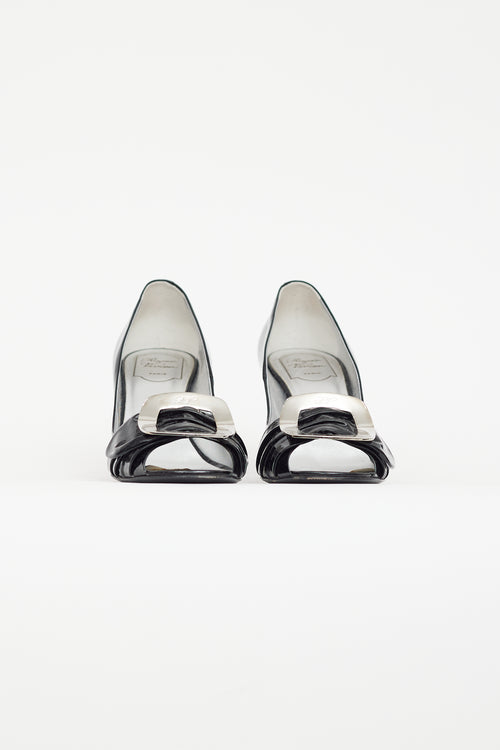 Roger Vivier Black 
Silver D
Orsay Peep Toe Heel